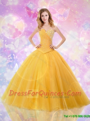 2016 Cheap Sophisticated Sweetheart Quinceanera Dresses with Beading in Tulle