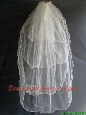 Beading Four Layers Tulle Fashionable Wedding Veil