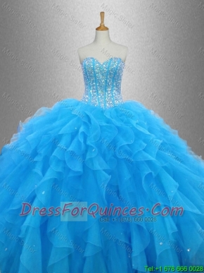 Beautiful Beaded Organza Quinceanera Dresses with Ruffles