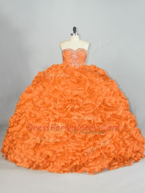 New Arrival Ball Gowns Sleeveless Orange Quince Ball Gowns Lace Up
