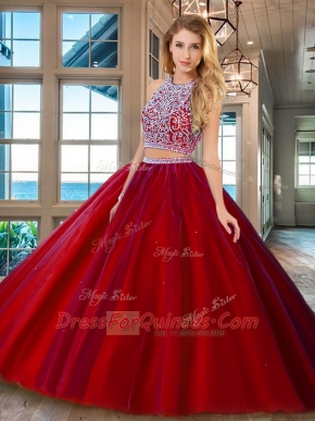 Artistic Scoop Sleeveless Backless Beading Vestidos de Quinceanera