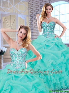 Popular Beading and Ruffles Sweet 16 Dresses with Sweetheart