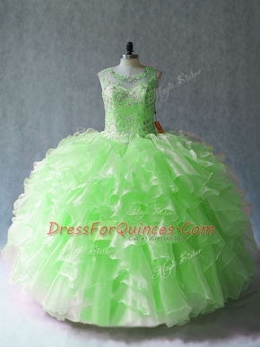 High Class Floor Length Ball Gowns Sleeveless Quinceanera Gown Lace Up