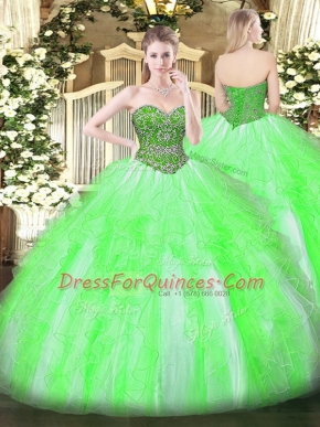 Floor Length Ball Gown Prom Dress Sweetheart Sleeveless Lace Up