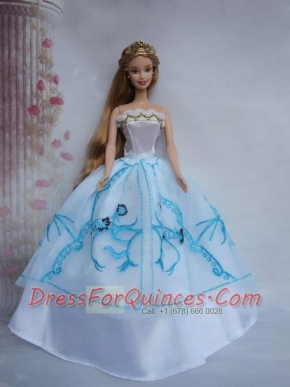 Pretty Ball Gown Taffeta and Organza Barbie Doll Dress