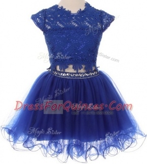 Scoop Cap Sleeves Beading and Lace Zipper Flower Girl Dresses for Less