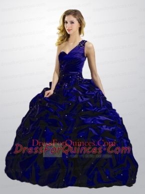 Exclusive Pick-ups and Beading Quinceanera Dress in Dark Purple for 2015