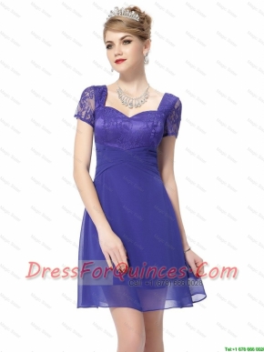 Modest Sweetheart Short Prom Dresses with Lace