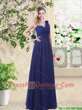 Classical Hand Made Flowers Prom Dresses with Asymmetrical
