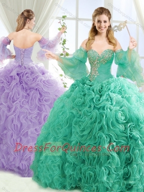 Exquisite Beaded Big Puffy Detachable Quinceanera Dresses with Brush Train