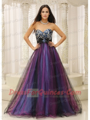 Prom Dress  Leopard Sweetheart and Belt  Colorful Tulle