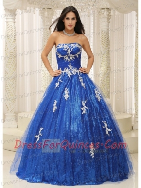 Quinceanera Dress With Appliques Paillette Over Skirt Tulle