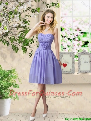 Pretty Strapless Junior Dresses with Hand Made Flowers