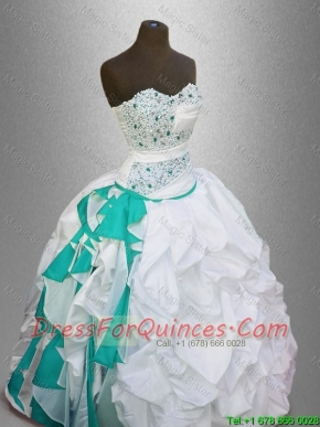 Beautiful Sweetheart Quinceanera Gowns with Beading and Pick Ups