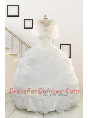 2015 Puffy Strapless New Style Beading Quinceanera Dresses