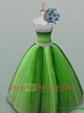 2015 Summer Perfect Spaghetti Straps Quinceanera Dresses with Beading