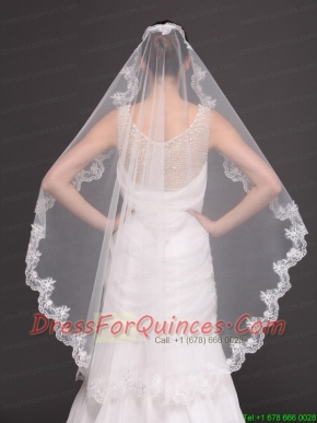 Hot Selling Tulle With Appliques One-tier Wedding Veil