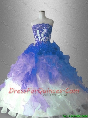 Beautiful Appliques and Ruffles Quinceanera Dresses in Multi Color