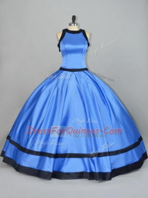 Beautiful Scoop Sleeveless Satin Vestidos de Quinceanera Ruching Lace Up
