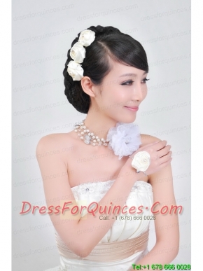 Dreamlike Ladies Pearl Necklaceand Headpiece Jewelry Set