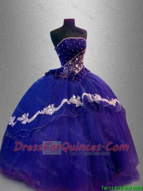 Discount Strapless Quinceanera Dresses with Appliques and Beading