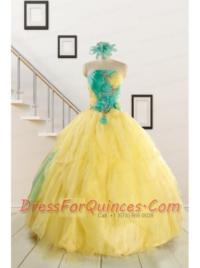 Classical Multi Color Quinceanera Dresses with Hand Made Flowers