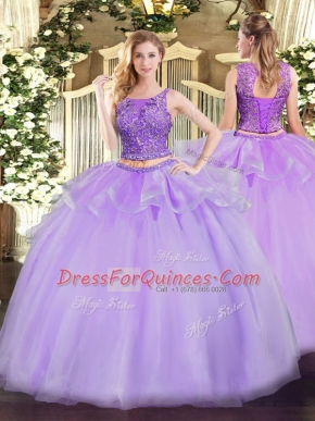 Sleeveless Lace Up Floor Length Beading Sweet 16 Dresses