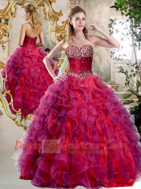 Elegant A Line Sweetheart Beading and Ruffles Sweet 16 Dresses