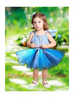 2014 Beautiful Straps Tulle Mini-length Little Girl Dresses