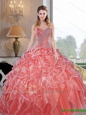 New Styles Sweetheart Ruffles and Beading Quinceanera Dresses for 2015
