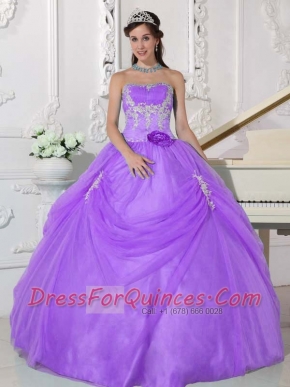 Cheap Lilac Ball Gown Sleeveless Strapless Floor-length 2014 Spring Quinceanera Dresses
