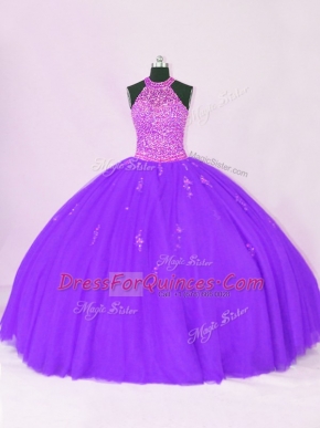 Nice Sleeveless Lace Up Floor Length Beading and Appliques Vestidos de Quinceanera