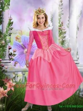 2016 Pretty A Line Sequins Rose Pink Quinceanera Dresses with Ankle Length