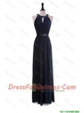 Cheap 2016 Custom Made Empire Halter Top Prom Dresses with Belt