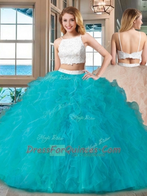 Inexpensive Blue Vestidos de Quinceanera Military Ball and Sweet 16 and Quinceanera and For with Beading Straps Sleeveless Backless