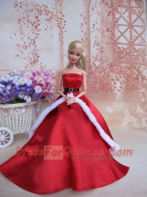 Elegant Party Dress For Noble Barbie With Belt