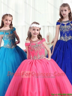 2015 Fall Adorable Off the Shoulder Little Girl Pageant Dresses with Beading