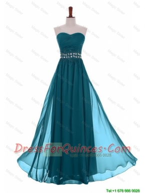Cheap Simple Empire Sweetheart Beaded Prom Dresses with Belt