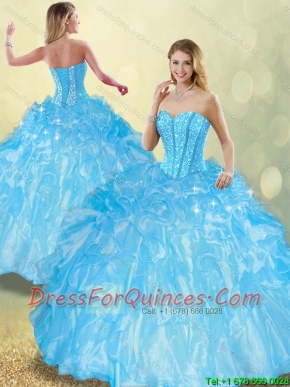 Perfect Ball Gown Sweet 16 Dresses with Beading and Ruffles
