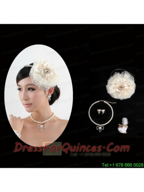 Unique Headpiece with Jewelry Set Including Necklace Earrings and Bracelet