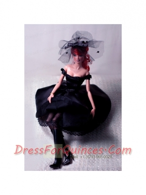 New Fashion Princess Black Dress Gown For Barbie Doll