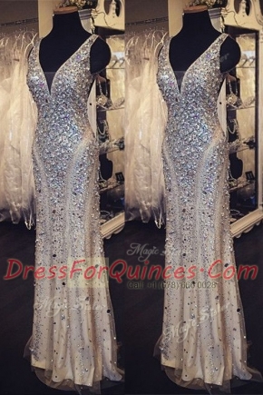 Noble Sleeveless Beading Zipper Homecoming Dress