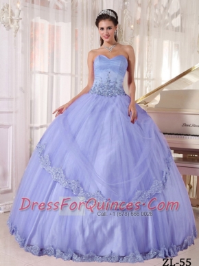 Perfect  Lialc Ball Gown Sweetheart Floor-length With Taffeta and Tulle Appliques Quinceanera Dress In 2013