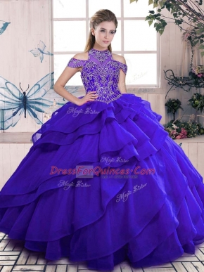 Sleeveless Beading and Ruffles Lace Up Quinceanera Dresses