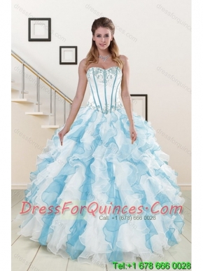 2015 Best Appliques and Ruffles Quince Dresses in Multi Color