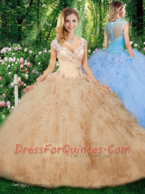 Hot Sale Ball Gown Quinceanera Gowns with Beading and Ruffles