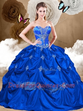 Perfect Sweetheart Quinceanera Gowns with Appliques and Pick Ups