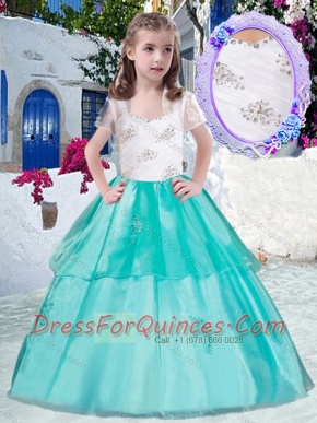 Gorgeous Straps Little Girl Pageant Dresses with Appliques and Beading