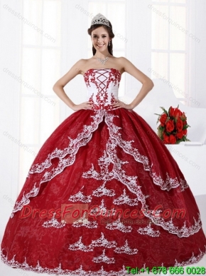 Pretty Multi Color Strapless Quinceanera Dress with Embroidery