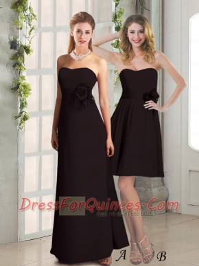 2015 Elegant Sweetheart Dama Dress with Hand Made Flowers